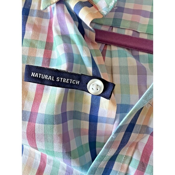 IZOD Men’s L Rainbow Plaid Shirt Button-Up Long Sleeve Multicolor NWT - Picture 9 of 12